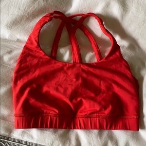 Red lulu lemon sports bra